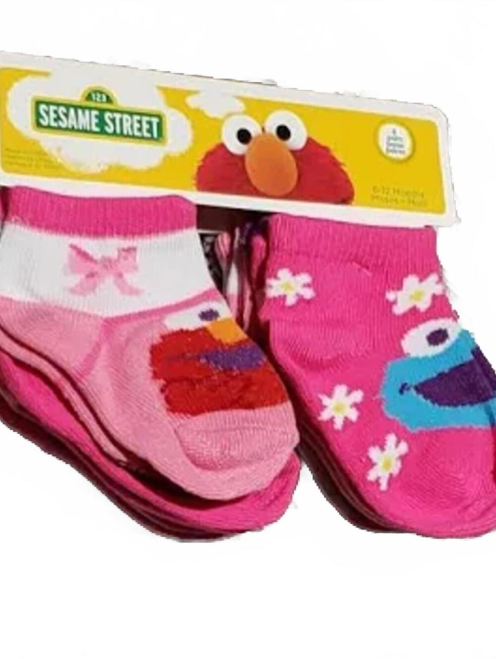 NEW Sesame Street Baby/Infant  6 Pack Of Socks Size 6-12 Months Elmo Abby Pacote